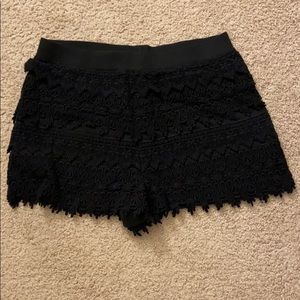 Express tiered crochet shorts